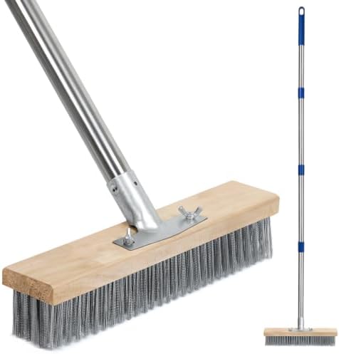 Stainless Steel Deck Scrub Brush, Outdoor Broom by TrueYee