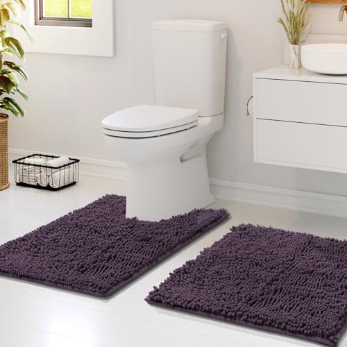 Hearth & Harbor Bathroom Rugs, Chenille Bath Mat - Image 2