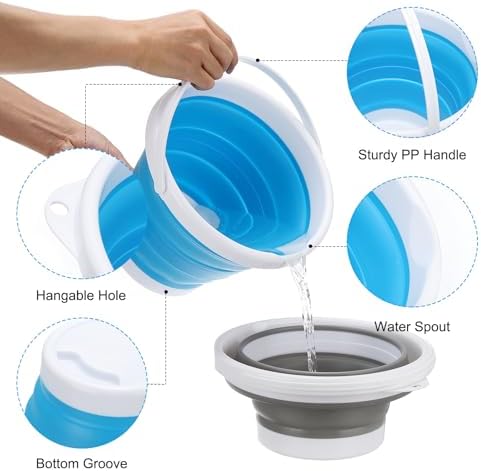 PATIKIL Collapsible Bucket 5L/1.3Gallon, Small Foldable Bucket Portable Plastic - Image 3