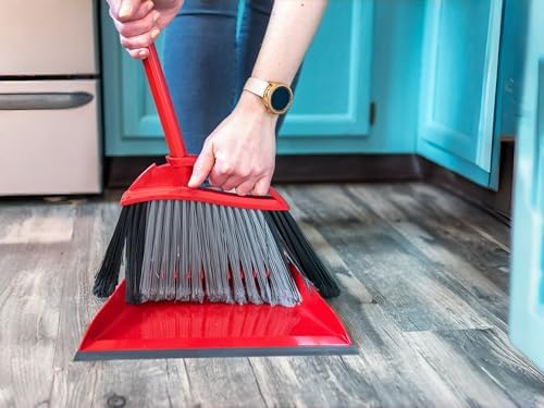 Broom with Dustpan Combo Set, Step-On Dustpan, V-Shaped Bristles - Image 2