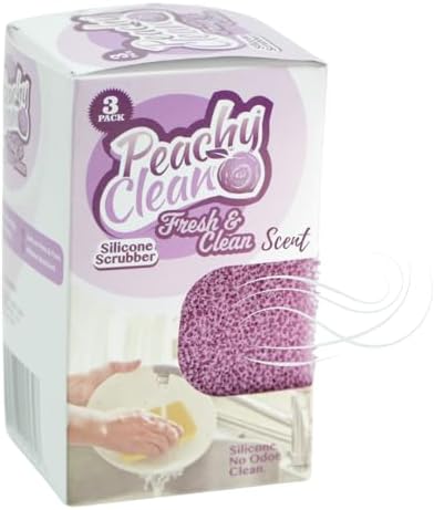 Peachy Clean Silicone Dish Sponge Scrubbers, Fresh & Clean Scent, Non-Scratch - Image 2