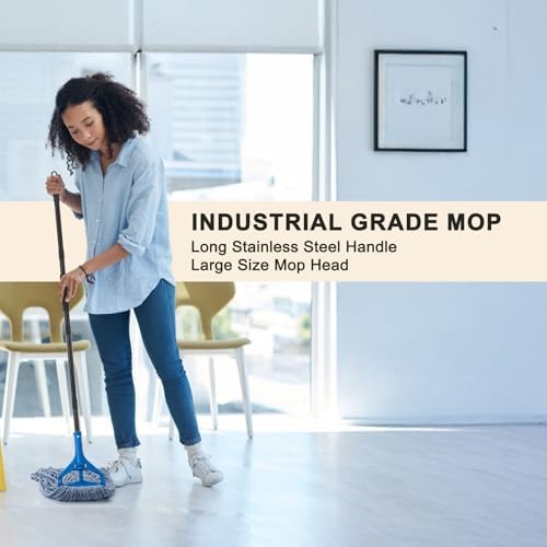 Commercial Industrial Mop with 3 Extra Large Reusable Replacement Head - Image 6