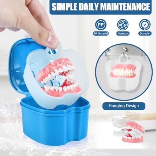 KISEER 2 Pack Denture Bath Case Cup Box Holder Storage Container - Image 4