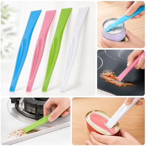 4 Pcs Multipurpose Plastic Cleaning Scraper No-Scratch Sticker & Label Remover - Image 4