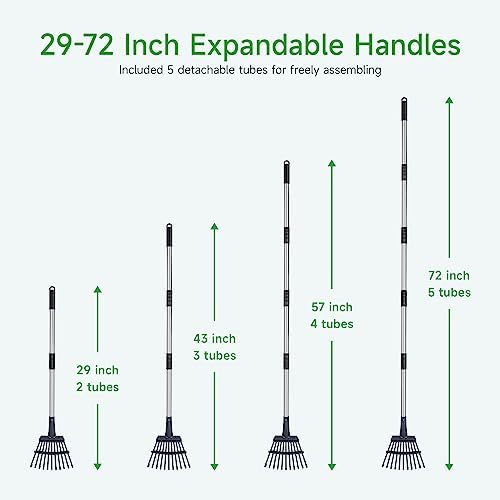 GreatBuddy Adjustable Leaf Rake, Flower Bed & Small Area - Image 2