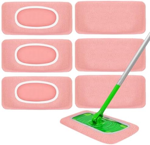 6 Pack Reusable Microfiber Mop Pads by Unknown
