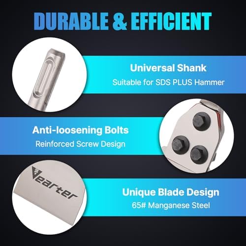 4''x12'' SDS Plus Floor Scraper, Concrete Chisel Tile Removal Tool - Image 5