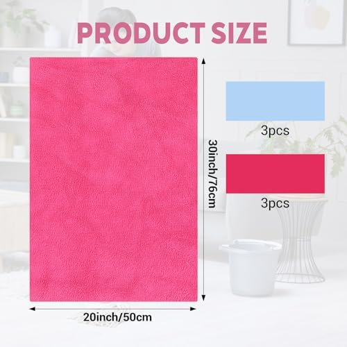 6 Pcs Multicolor Extra Large Microfiber Cleaning Cloth 30 x 20 Inch Reusable - Image 2