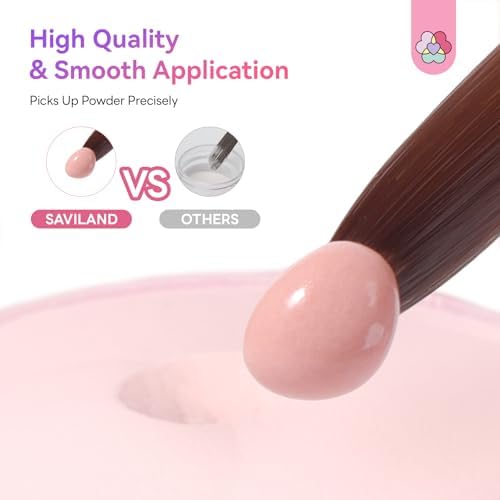 SAVILAND Kolinsky Acrylic Nail Brush Set Size 6 10 12 14, Gradient Pearl - Image 3