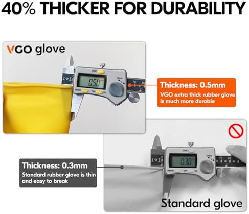 Vgo...Latex Reusable Household Gloves, Cleaning Gloves, Long Cuff - Image 2