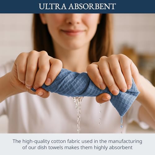 LANE LINEN Kitchen Towel Set 100% Cotton Absorbent 12 Pack - Image 5