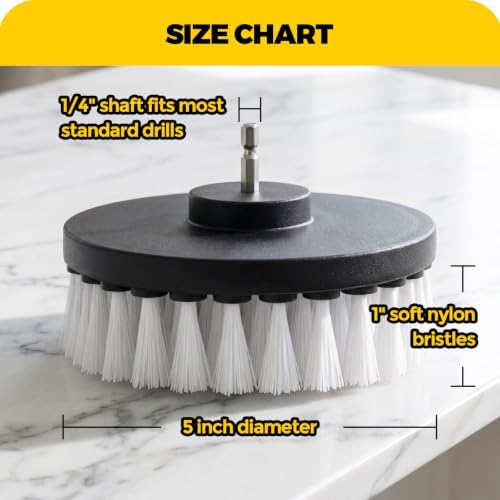 Holikme 5Inch Drill Brush, Soft Bristle Power Scrubber - Image 2