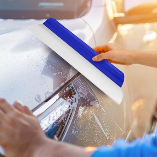 4 Pack 14 Inch Car Drying Squeegee Blue Silicone Window Blade - Image 4