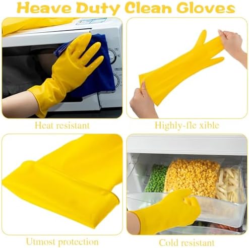 Rubber Reusable Gloves Long Household Dishwashing Gloves Kitchen Cleaning - Image 3