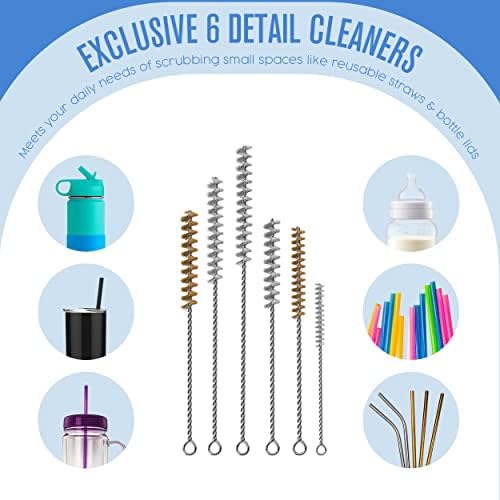 Bottle Brushes Water Bottle Cleaner Brush Set, Hydroflask Cleaning Kit 9 Pk - Image 6