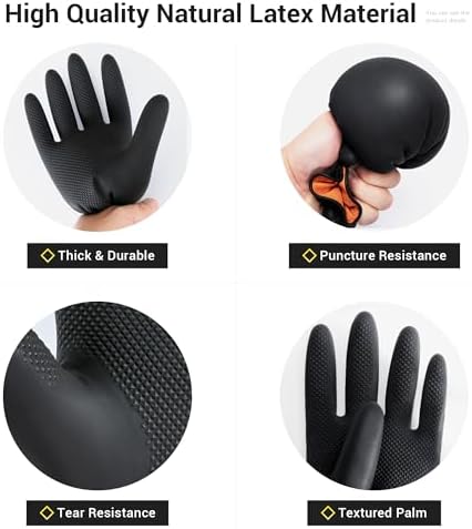ThxToms Dishwashing Rubber Gloves, Reusable Latex, 3 Pairs - Image 2