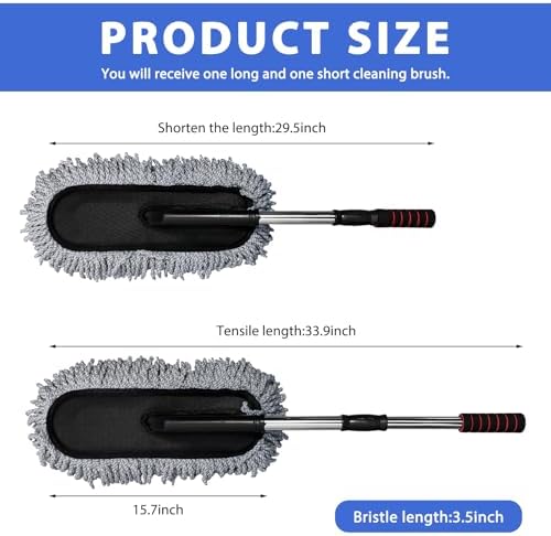2 PCS Microfiber Car Dusters, Scratch Free Auto Exterior Dust Brust Set - Image 2