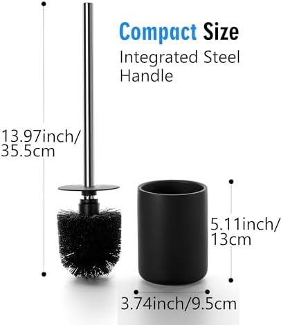 Ceramic Toilet Brush and Holder Set, Toilet Bowl Cleaner Brush - Image 6