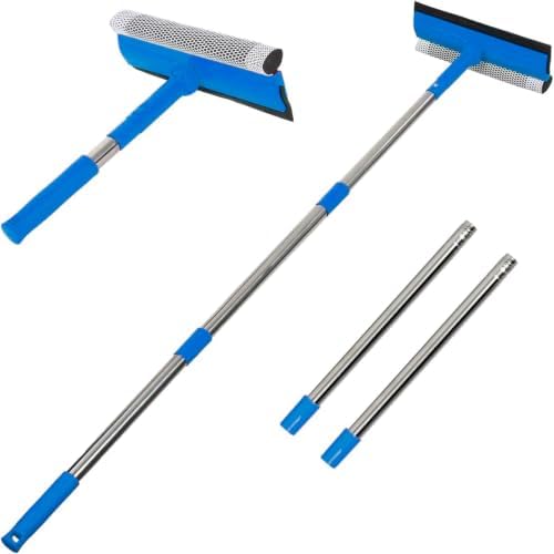2 in 1 Window Squeegee with 55"&10" Steel Handle by Bryquelin