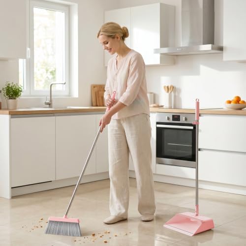 JOYMOOP Pink Broom and Dustpan Set - Image 4