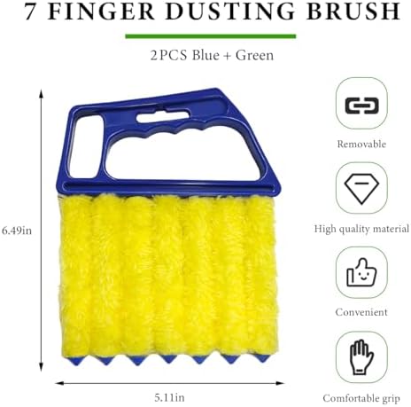 DXNQ 2 PCS Blind Cleaner Duster Tool, Window Venetian Hand-held 7 Finger - Image 2