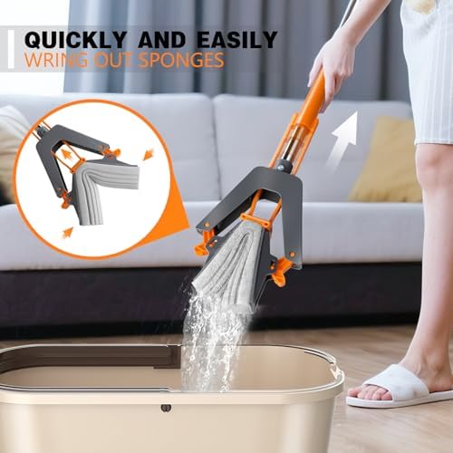 Masthome PVA Sponge Mop with 3 Replaceable Absorbent Heads - Image 4