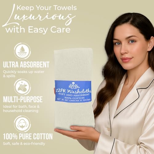 DAN RIVER 12 Pack Cotton Wash Cloths Set - Image 4