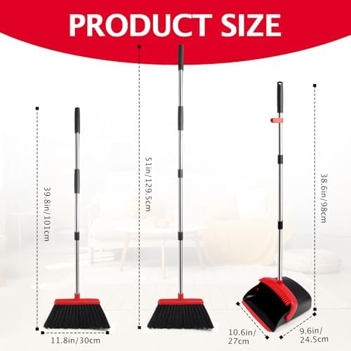 2-Pack Broom and Dustpan Combo Set - Image 2