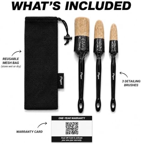 Car Detailing Brush Set for Interior or Exterior | 3-Pack | Ultra Soft Boars - Image 5