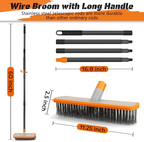 BUVE Stainless Steel Wire Broom Floor Deck Scrub Brush - Image 7