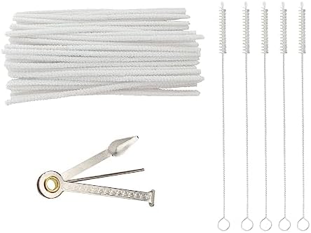 WAFJAMF 56 Pcs Pipe Cleaner Kit 50 Strips 1 Tamper Tool 5 Brushes Set by WAFJAMF