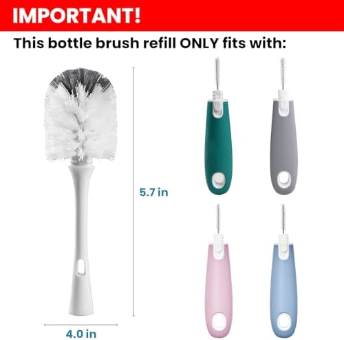 Bottle Brush Replacement Head for OXO Bottle Brush Tot Only, 2 Pack - Image 2