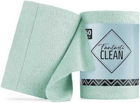 Fantasticlean Microfiber Cleaning Cloth Roll, 60 Pack, Mint Green by Fantasticlean