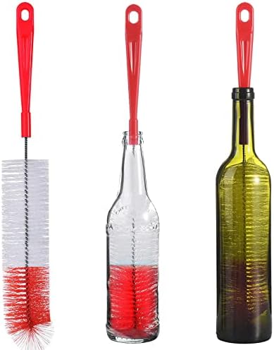 ALINK 3-Pack Long Red Bottle Cleaning Brush by ALINK