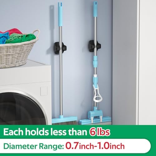 reliahom Broom Holder Wall Mount Mop Grippers organizer wall hanging - Image 5