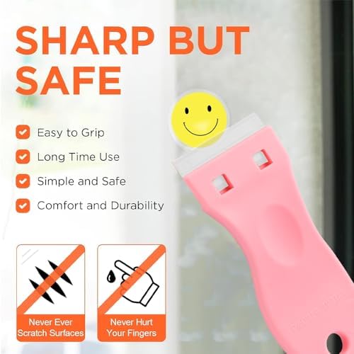 Plastic Razor Scraper with 10pcs Double Edged Plastic Blades Hair Extension Tool - Image 3
