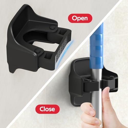 reliahom Broom Holder Wall Mount Mop Grippers organizer wall hanging - Image 2