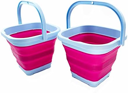 SAMMART Collapsible Rectangular Cleaning Bucket 5L- Foldable Camping Beach Sand by SAMMART
