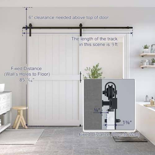 SmartStandard 50 x 84 inch White Sliding Barn Door - Image 2