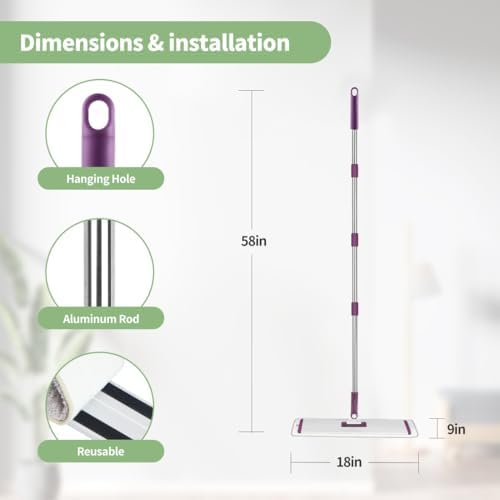 CQT 18" Commercial Flat Microfiber Floor Mop Cleaning System - Image 2