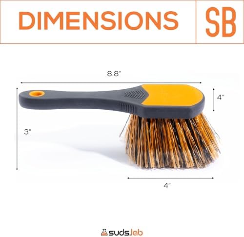 Suds Lab Wheel Spoke Brush, Rubberized Handle, Soft Bristle, Rim Cleaner - Image 7