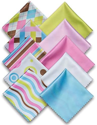 10 Pack Cute Geo-Design Multicolor Microfiber Cleaning Cloths by TreVee