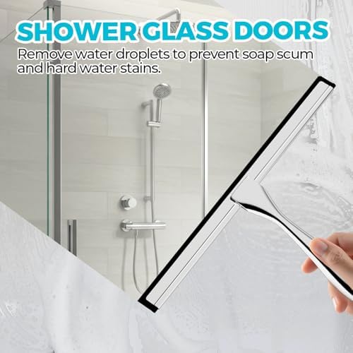 ALFLOD Shower Squeegee for Glass Doors, Tile Walls, Mirrors and Windshields - Image 2