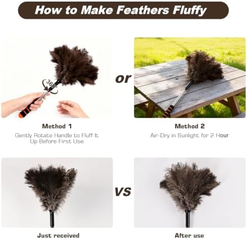 Extendable Ostrich Feather Duster 26-55 Inch, Natural Cleaning Duster - Image 4