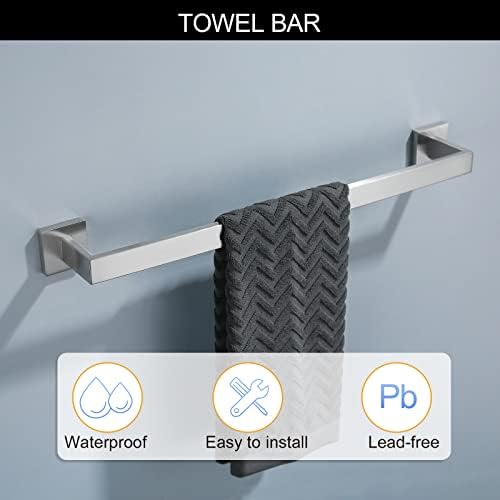 Brushed Nickel Bathroom Towel Bar Set Bathroom Accessories Hardware Set - Image 2