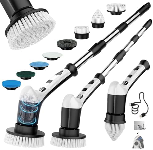 Electric Spin Scrubber, Cordless Power Shower Cleaning Brush by TUTOBL