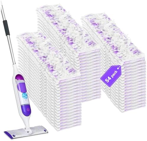 54 Count Disposable Power Mop Pads Refills Compatible by PureRealm