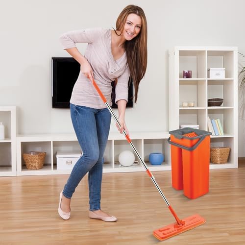 Macromax Flat Mop and Bucket Set, Microfiber Wet and Dry Mop - Image 5