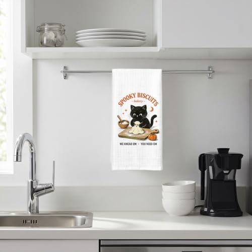 Funny Ghost Cat Kitchen Towels Home Kitchen Decor Hostess Gifts - Image 3