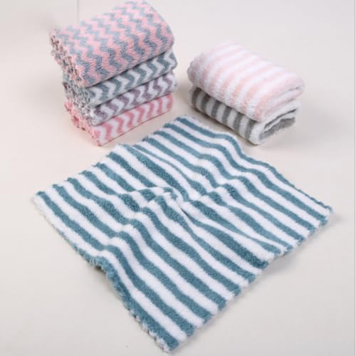 3pcs Striped Coral Microfiber Dish Washing Cloth - Image 5